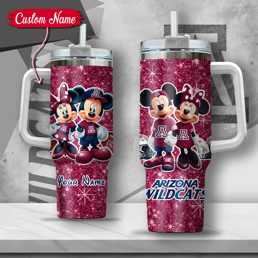 NCAA Arizona Wildcats Mickey And Minnie Couple Custom Stanley Cup 40 oz 30 oz Tumbler With HandleTVC2301132