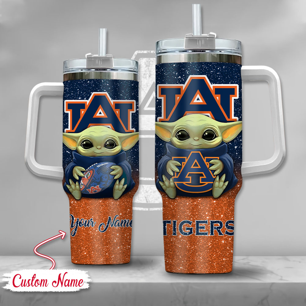 NCAA Auburn Tigers Baby Yoda Custom Stanley Cup 40 oz 30 oz Tumbler With HandleTVC2301137