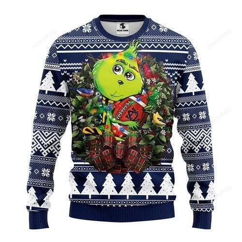Ncaa Auburn Tigers Grinch Hug Ugly Christmas Sweater Adult 3D Funny Matching for family