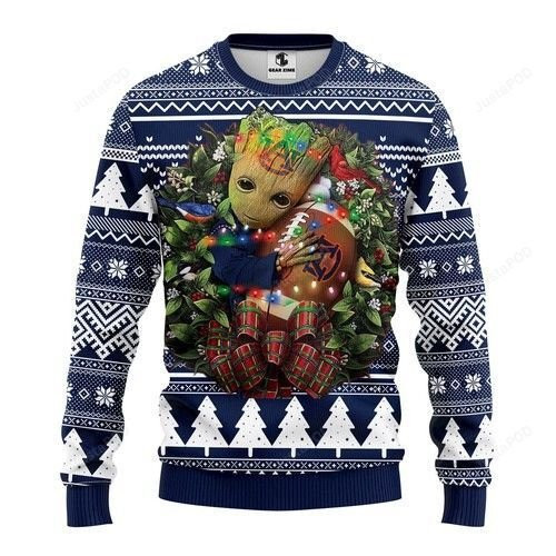Ncaa Auburn Tigers Groot Hug Ugly Christmas Sweater Adult 3D Funny Matching for family