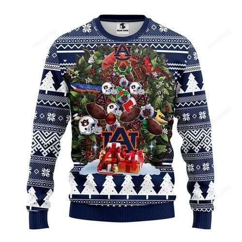 Ncaa Auburn Tigers Tree Christmas Ugly Christmas Sweater Adult 3D Funny Matching for family