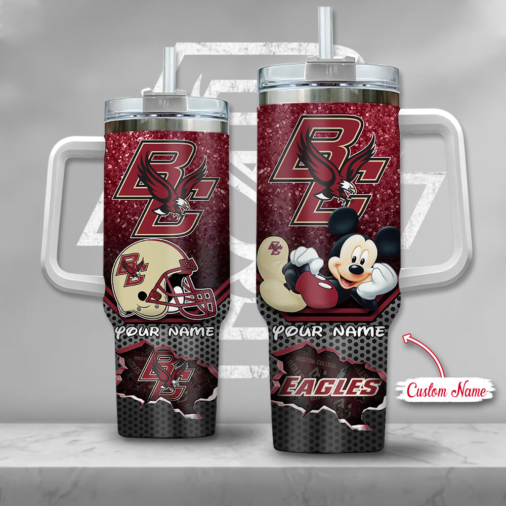 NCAA Boston College Eagles Mickey Mouse Custom Stanley Cup 40 oz 30 oz Tumbler With HandleTVC2301128