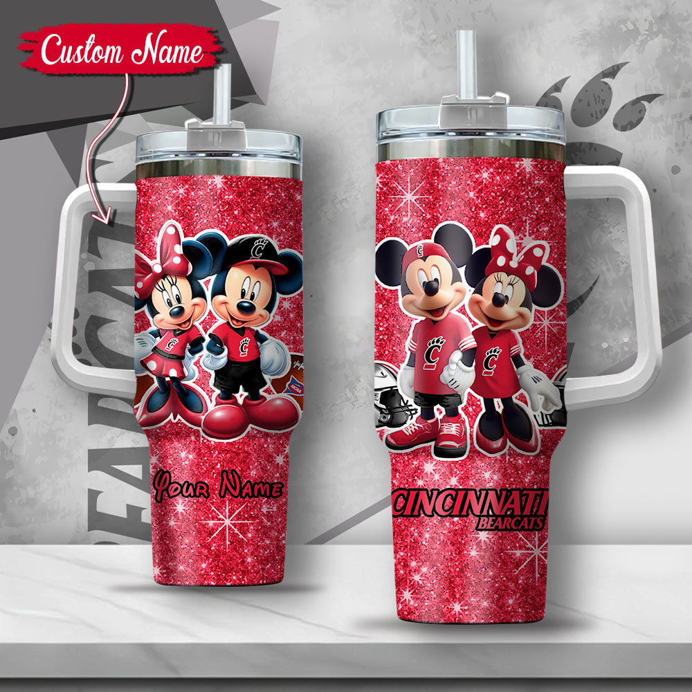 NCAA Cincinnati Bearcats Mickey And Minnie Couple Custom Stanley Cup 40 oz 30 oz Tumbler With HandleTVC2301133