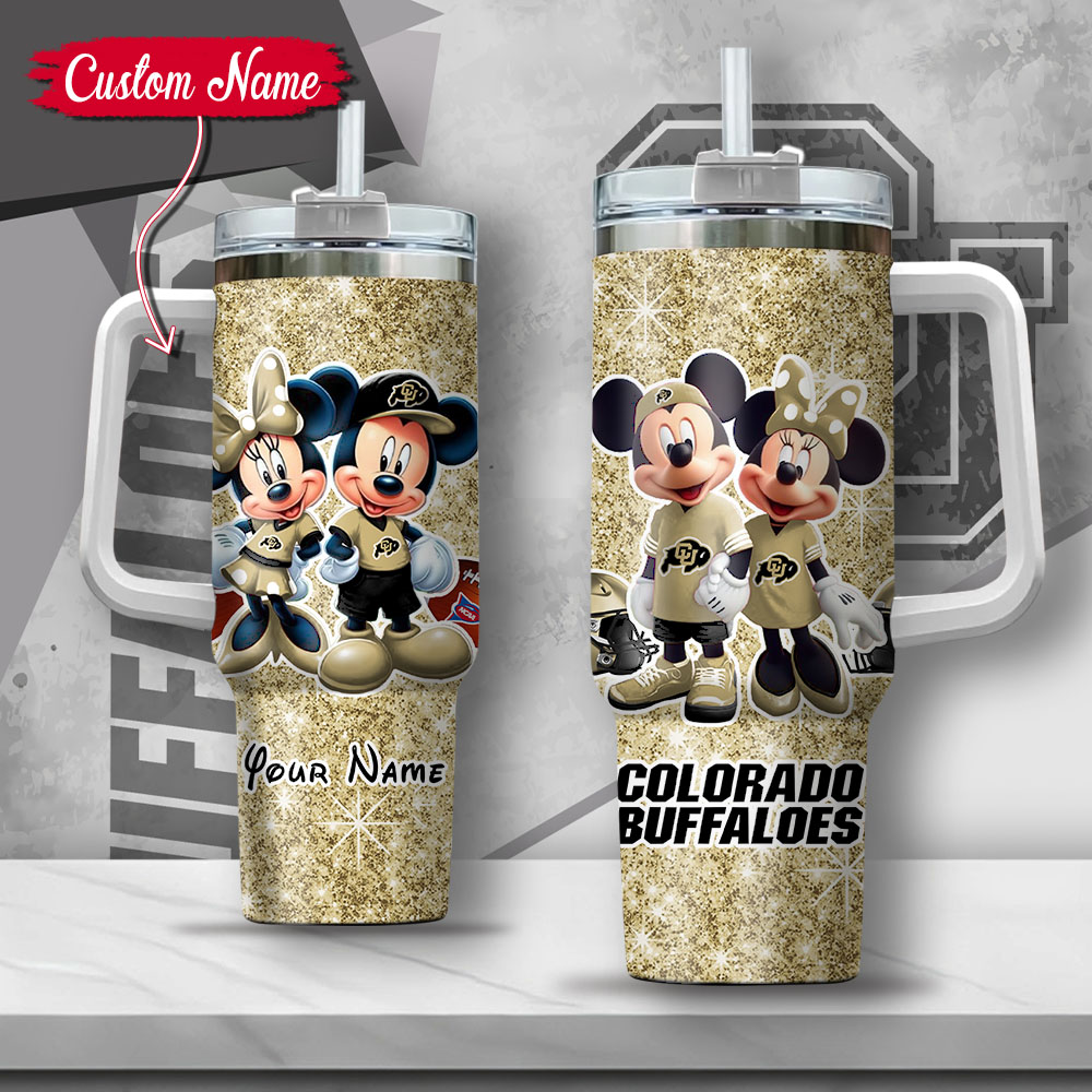 NCAA Colorado Buffaloes Mickey And Minnie Couple Custom Stanley Cup 40 oz 30 oz Tumbler With HandleTVC2301133