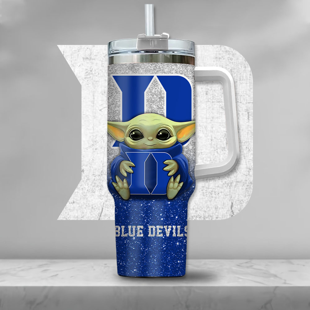 NCAA Duke Blue Devils Baby Yoda Custom Stanley Cup 40 oz 30 oz Tumbler With HandleTVC2301137 - Image 2