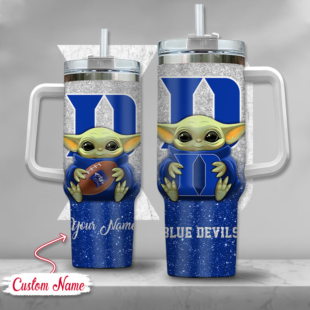 NCAA Duke Blue Devils Baby Yoda Custom Stanley Cup 40 oz 30 oz Tumbler With HandleTVC2301137