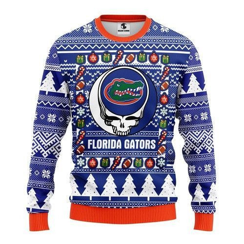 Ncaa Florida Gators Grateful Dead Ugly Christmas Sweater Adult 3D Funny Matching for family