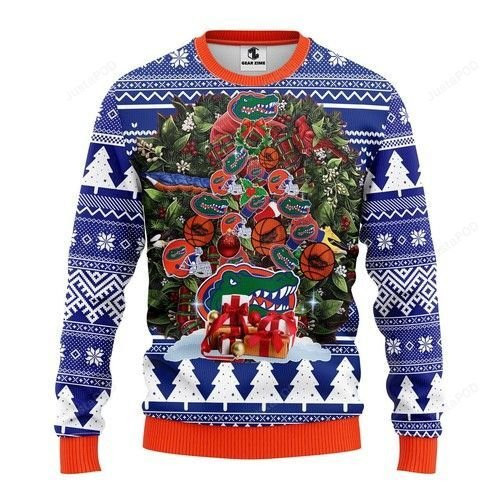 Ncaa Florida Gators Tree Christmas Ugly Christmas Sweater Adult 3D Funny Matching for family