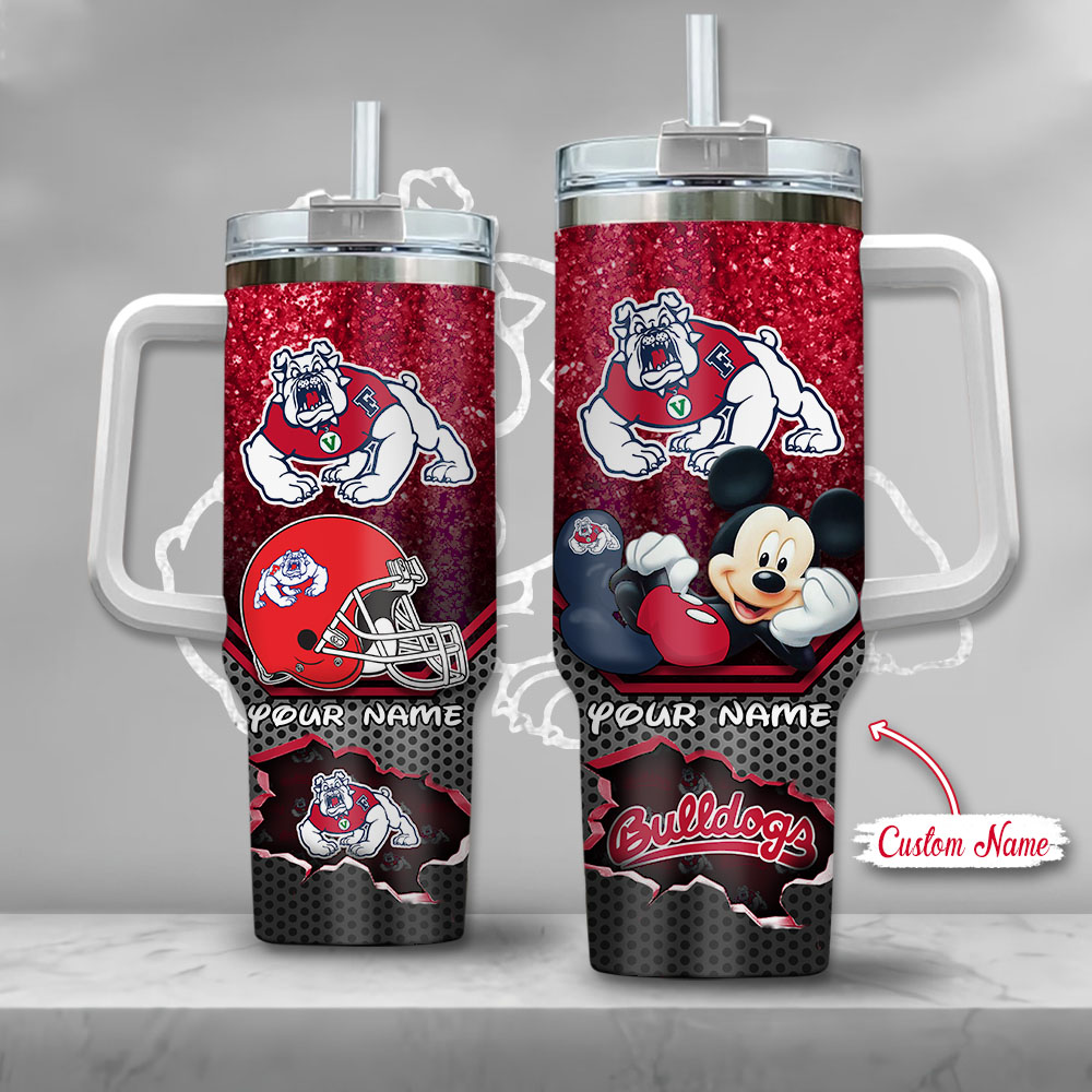 NCAA Fresno State Bulldogs Mickey Mouse Custom Stanley Cup 40 oz 30 oz Tumbler With HandleTVC2301128
