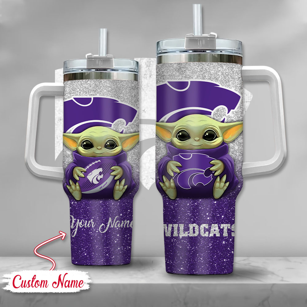 NCAA Kansas State Wildcats Baby Yoda Custom Stanley Cup 40 oz 30 oz Tumbler With HandleTVC2301137