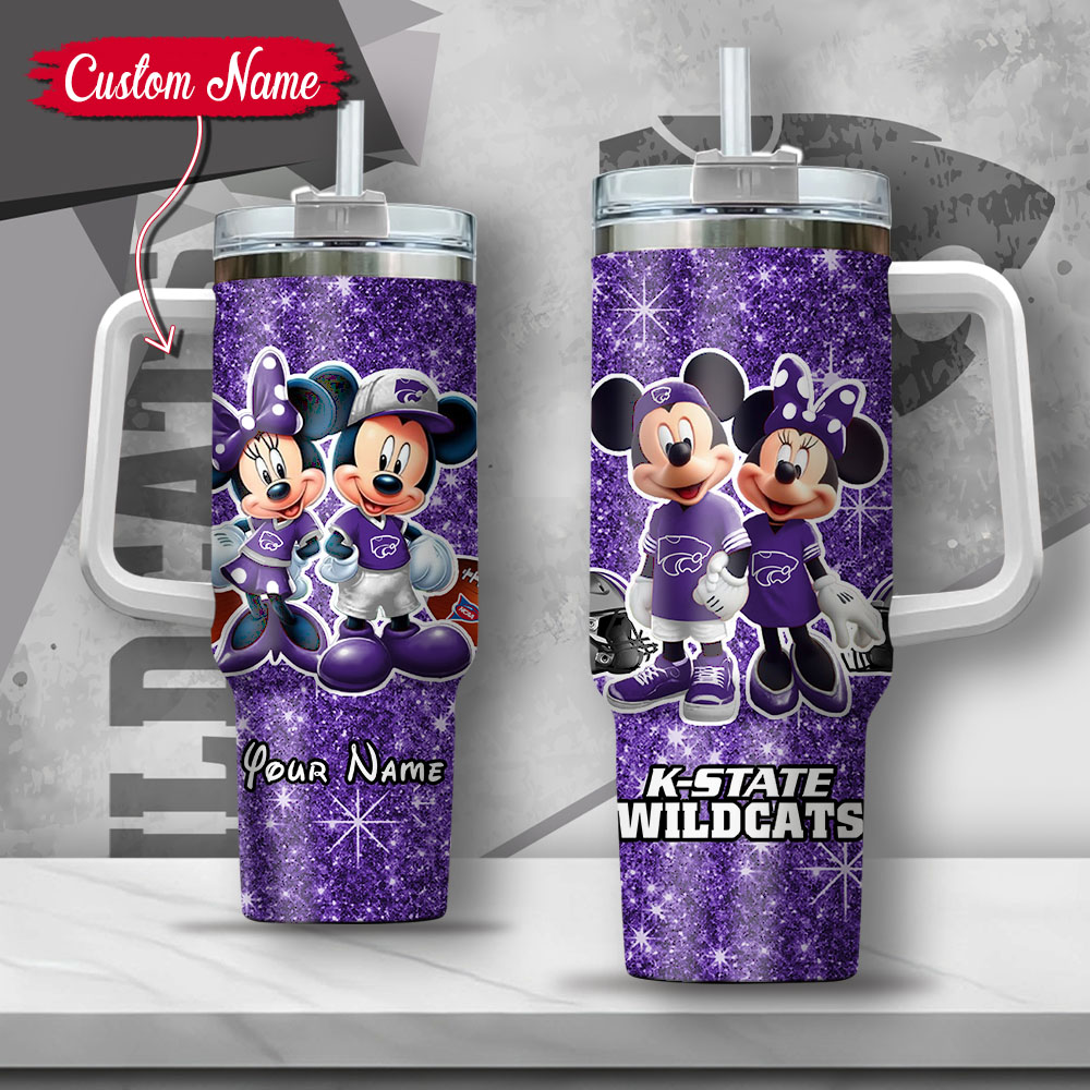 NCAA Kansas State Wildcats Mickey And Minnie Couple Custom Stanley Cup 40 oz 30 oz Tumbler With HandleTVC2301134