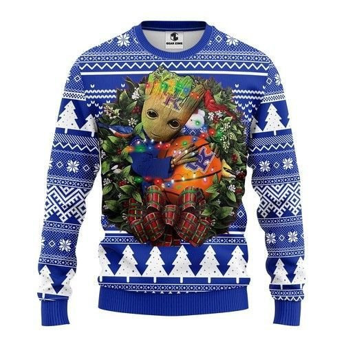 Ncaa Kentucky Wildcats Grinch Hug Ugly Christmas Sweater Adult 3D Funny Matching for family