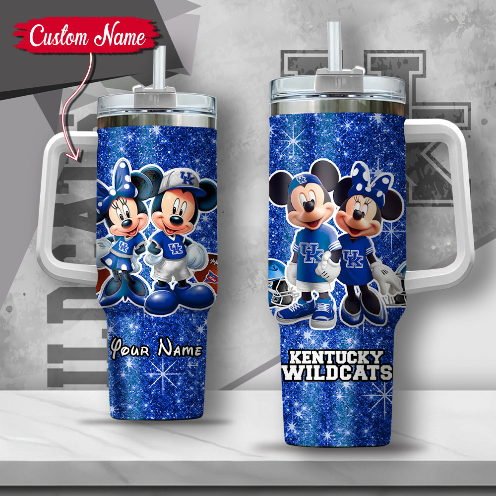 NCAA Kentucky Wildcats Mickey And Minnie Couple Custom Stanley Cup 40 oz 30 oz Tumbler With HandleTVC2301134