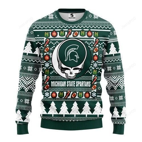 Ncaa Michigan State Spartans Ugly Christmas Sweater Adult 3D Funny Matching for family