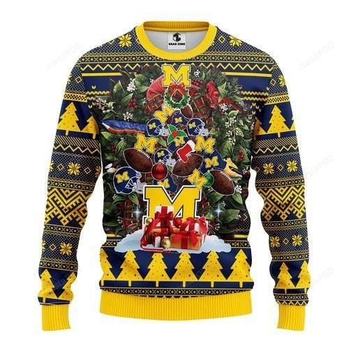 Ncaa Michigan Wolverines Ugly Christmas Sweater Adult 3D Funny Matching for family