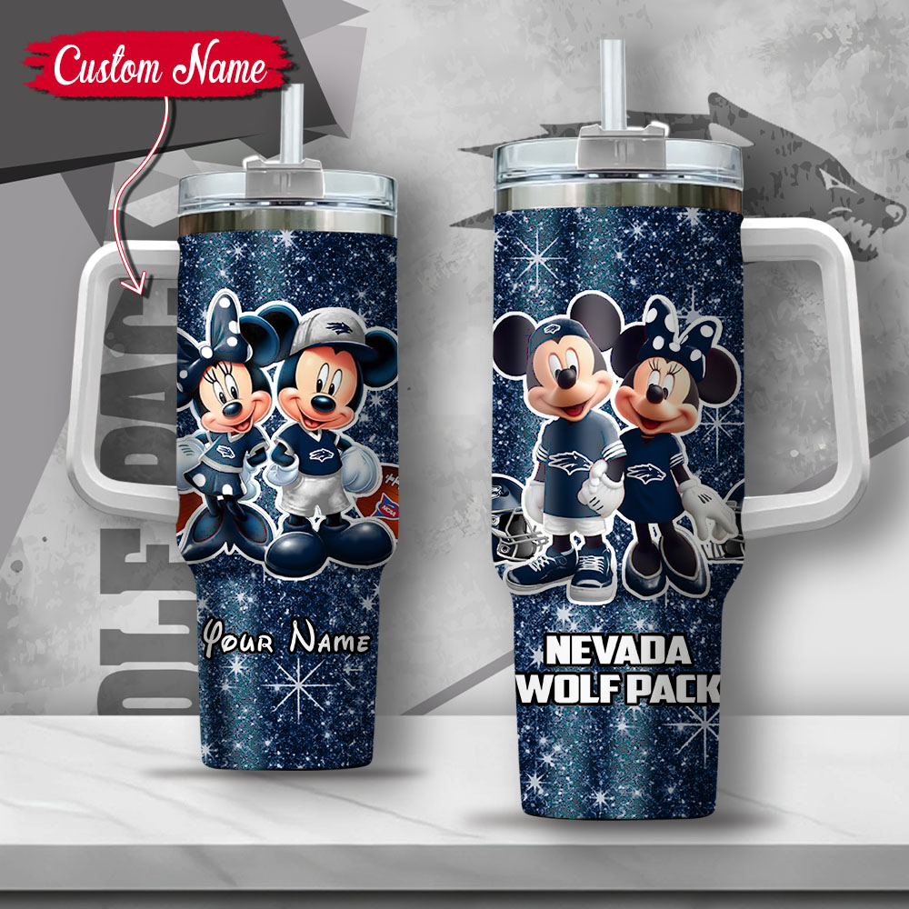 NCAA Nevada Wolf Pack Mickey And Minnie Couple Custom Stanley Cup 40 oz 30 oz Tumbler With HandleTVC2301135