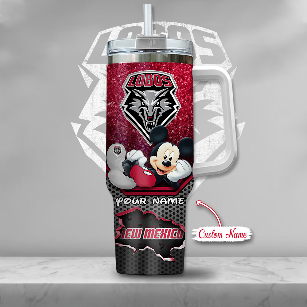 NCAA New Mexico Lobos Mickey Mouse Custom Stanley Cup 40 oz 30 oz Tumbler With HandleTVC2301129 - Image 2