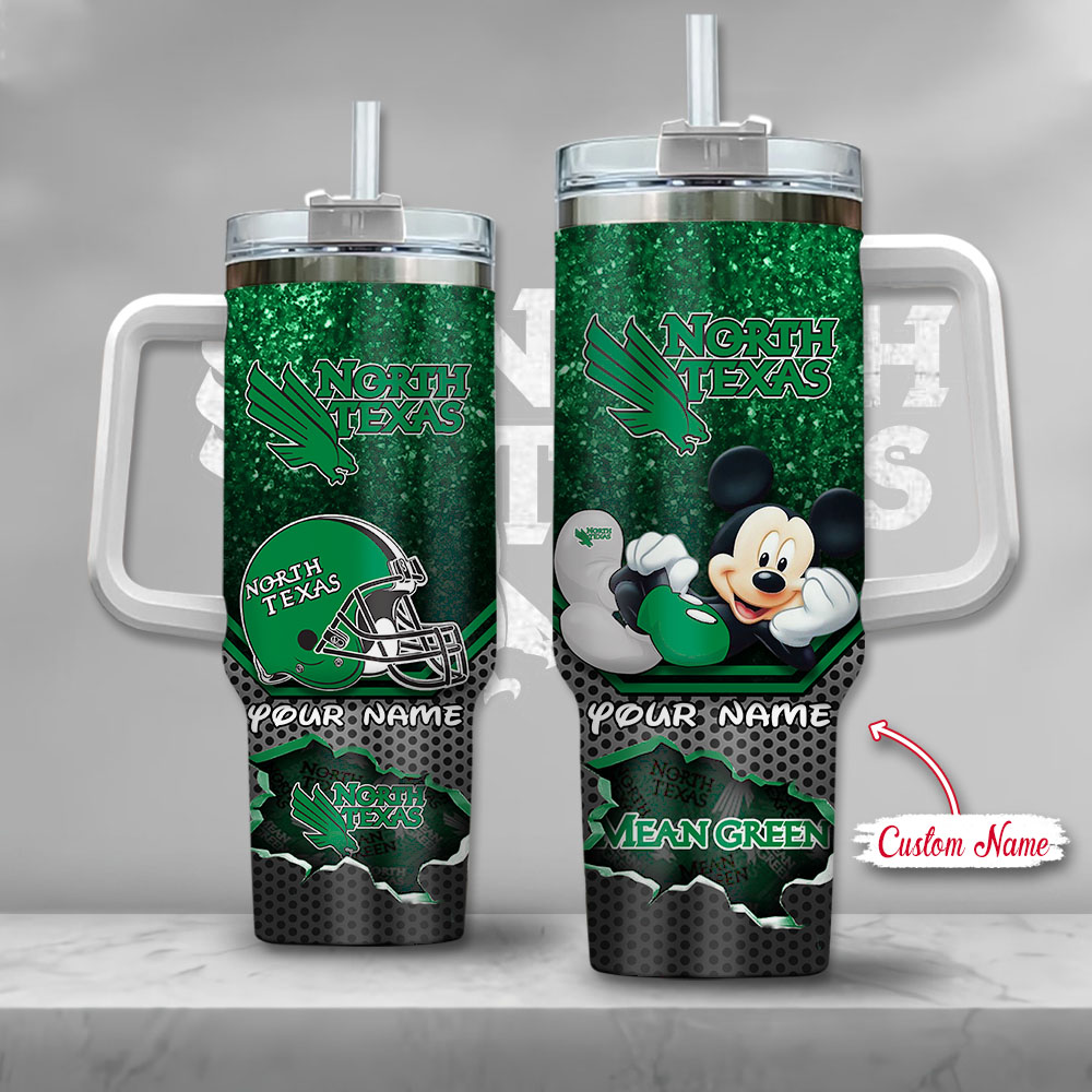 NCAA North Texas Mean Green Mickey Mouse M7NQAHCNCAA4C18 Custom Stanley Cup 40 oz 30 oz Tumbler With HandleTVC2301130