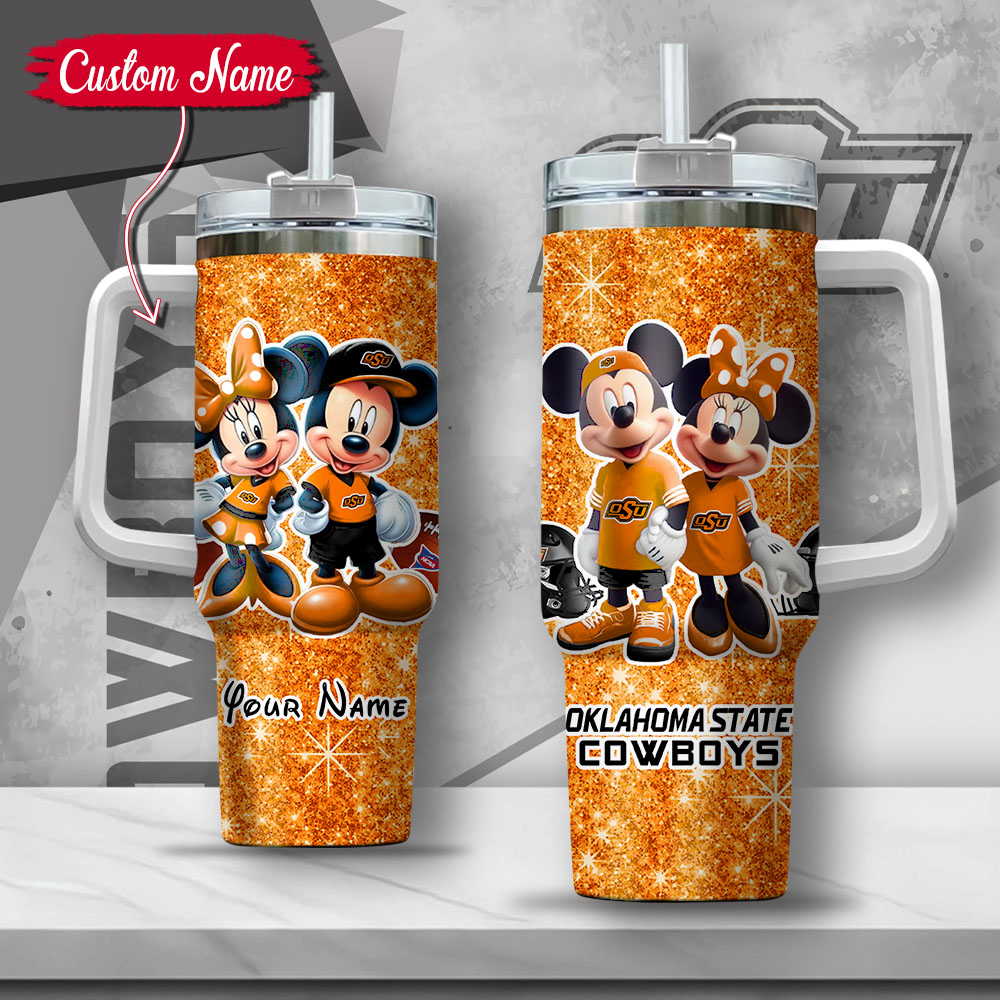 NCAA Oklahoma State Cowboys Mickey And Minnie Couple Custom Stanley Cup 40 oz 30 oz Tumbler With HandleTVC2301135