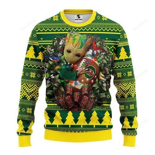 Ncaa Oregon Ducks Groot Hug Ugly Christmas Sweater Adult 3D Funny Matching for family