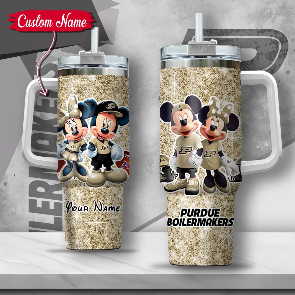 NCAA Purdue Boilermakers Mickey And Minnie Couple Custom Stanley Cup 40 oz 30 oz Tumbler With HandleTVC2301135
