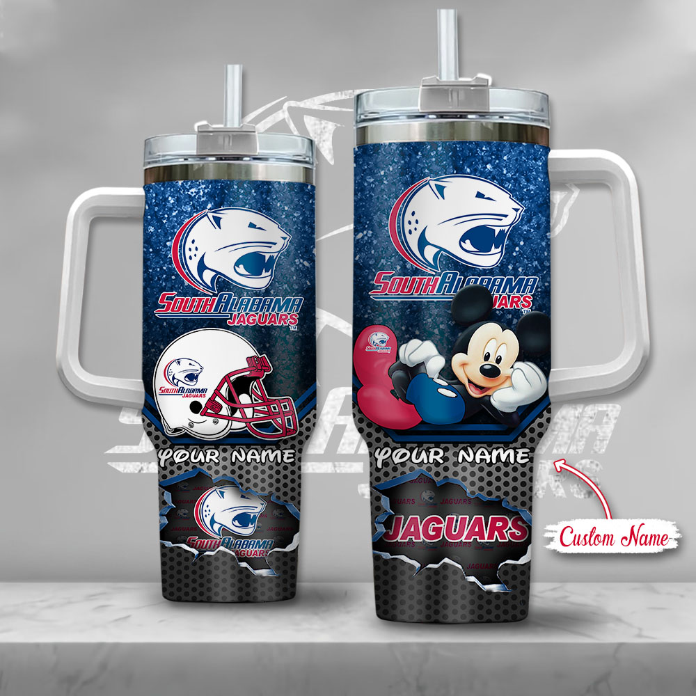 NCAA South Alabama Jaguars Mickey Mouse Custom Stanley Cup 40 oz 30 oz Tumbler With HandleTVC2301130