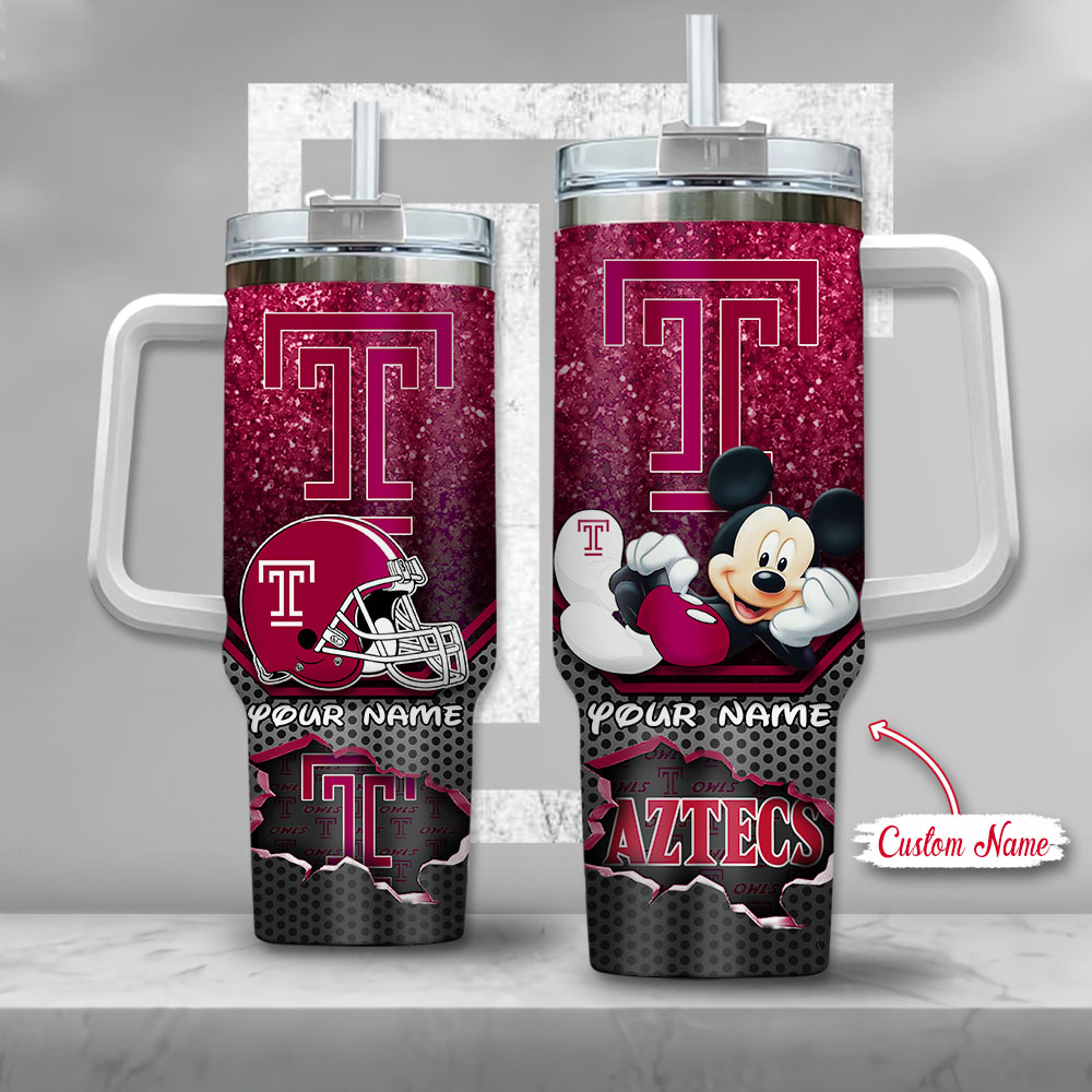 NCAA Temple Owls Mickey Mouse Custom Stanley Cup 40 oz 30 oz Tumbler With HandleTVC2301130