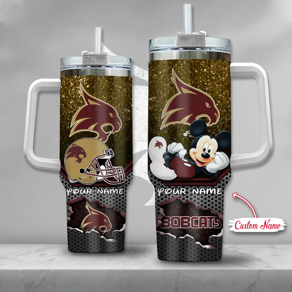 NCAA Texas State Bobcats Mickey Mouse Custom Stanley Cup 40 oz 30 oz Tumbler With HandleTVC2301130