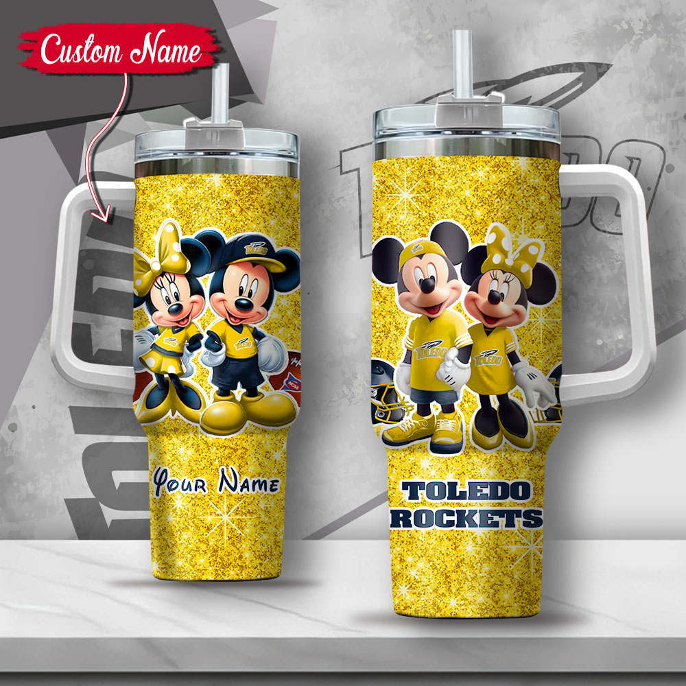 NCAA Toledo Rockets Mickey And Minnie Couple Custom Stanley Cup 40 oz 30 oz Tumbler With HandleTVC2301136