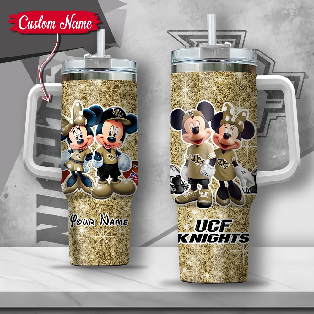 NCAA UCF Knights Mickey And Minnie Couple Custom Stanley Cup 40 oz 30 oz Tumbler With HandleTVC2301136