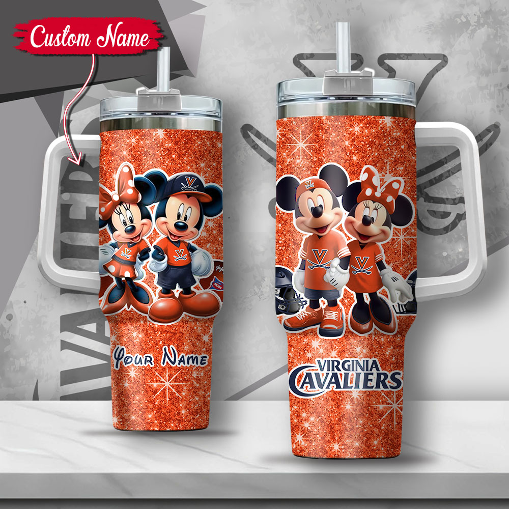 NCAA Virginia Cavaliers Mickey And Minnie Couple Custom Stanley Cup 40 oz 30 oz Tumbler With HandleTVC2301136