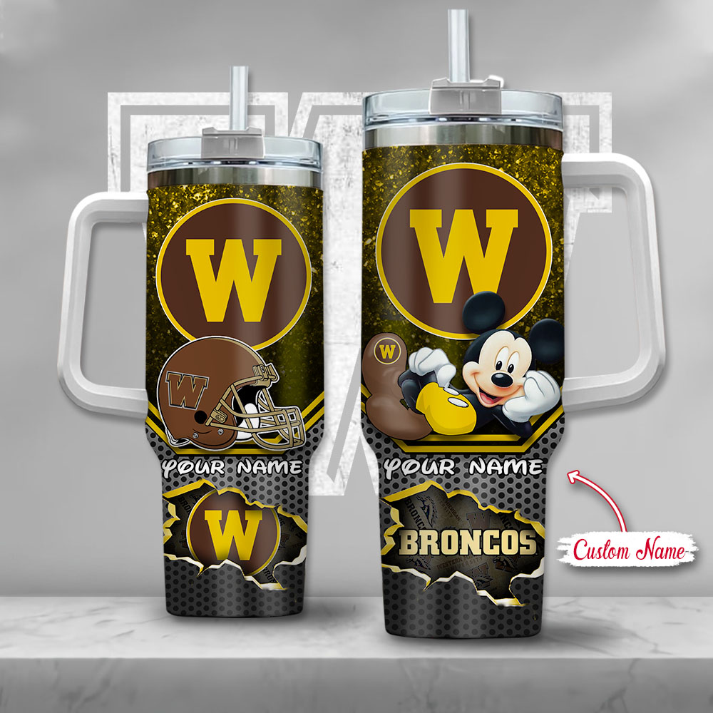 NCAA Western Michigan Broncos Mickey Mouse Custom Stanley Cup 40 oz 30 oz Tumbler With HandleTVC2301131