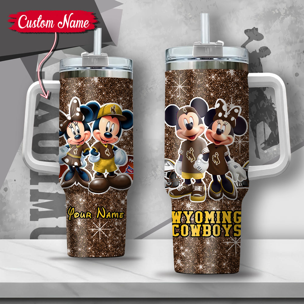 NCAA Wyoming Cowboys Mickey And Minnie Couple Custom Stanley Cup 40 oz 30 oz Tumbler With HandleTVC2301137