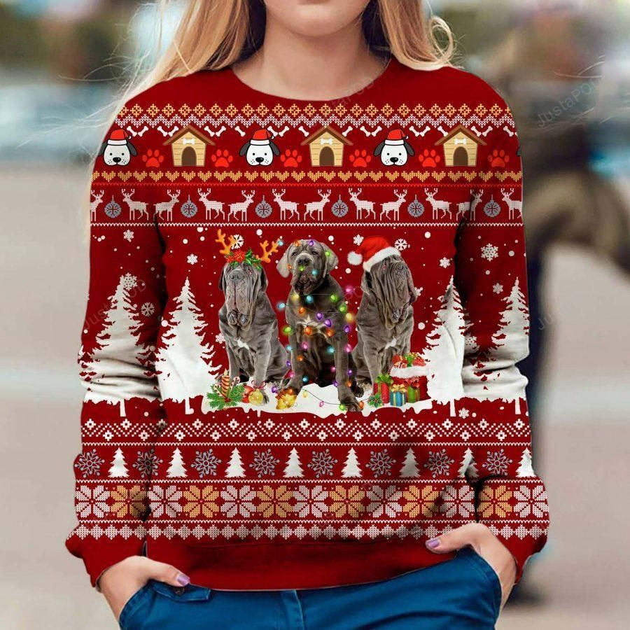 Neapolitan Mastiff Ugly Christmas Sweater Adult 3D Funny Matching for family