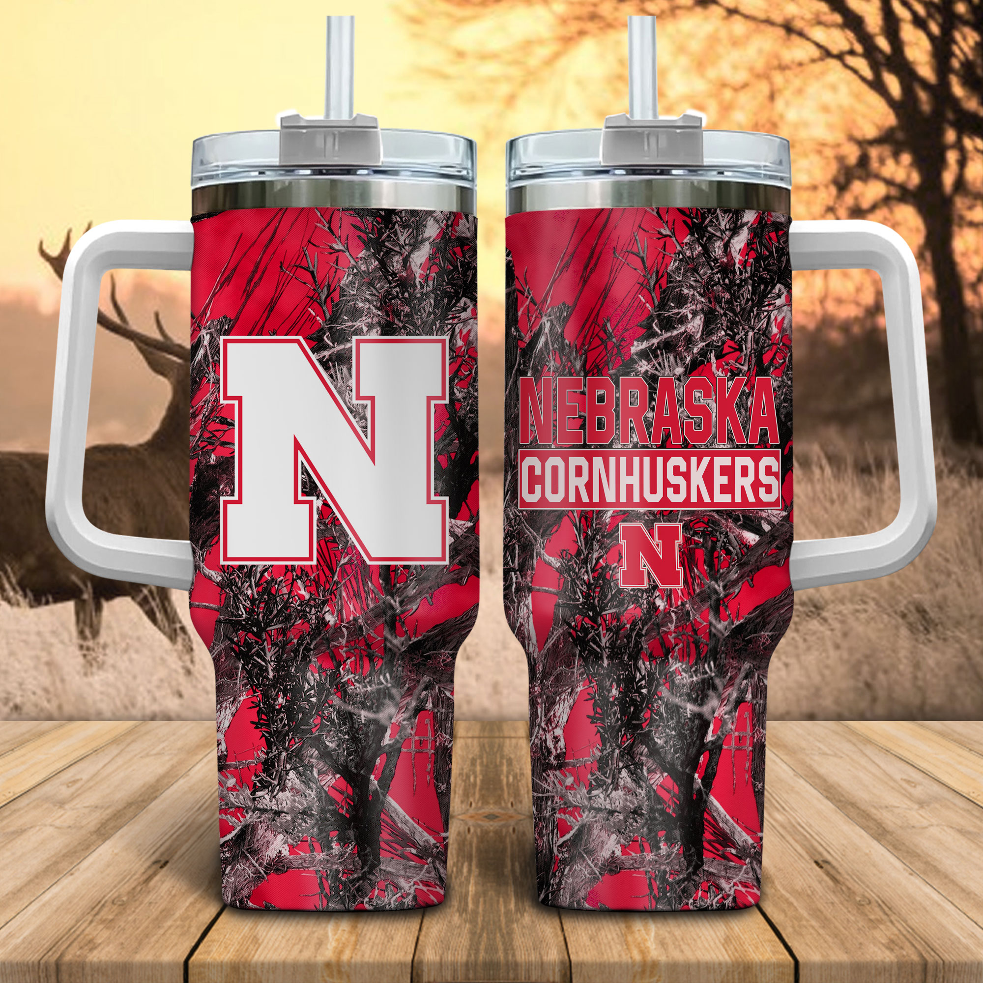 Nebraska Cornhuskers NCAA Hunting Custom Stanley Cup 40 oz 30 oz Tumbler With HandleTVC230116