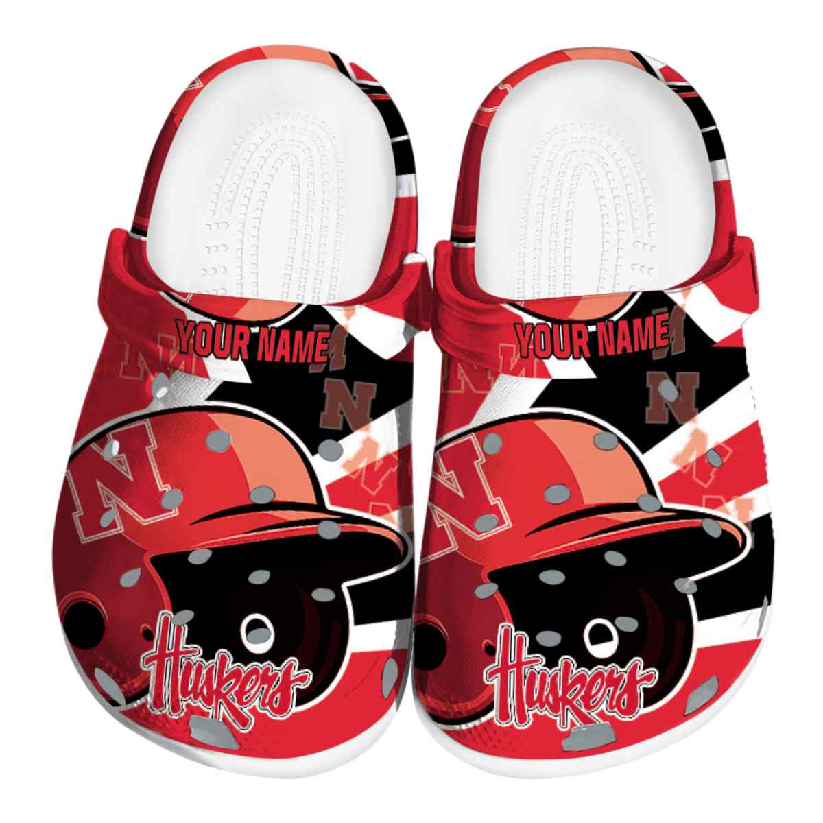 Nebraska Cornhuskers NCAA Sport Crocs Crocband Clogs Shoes Comfortable For Men Women and Kids