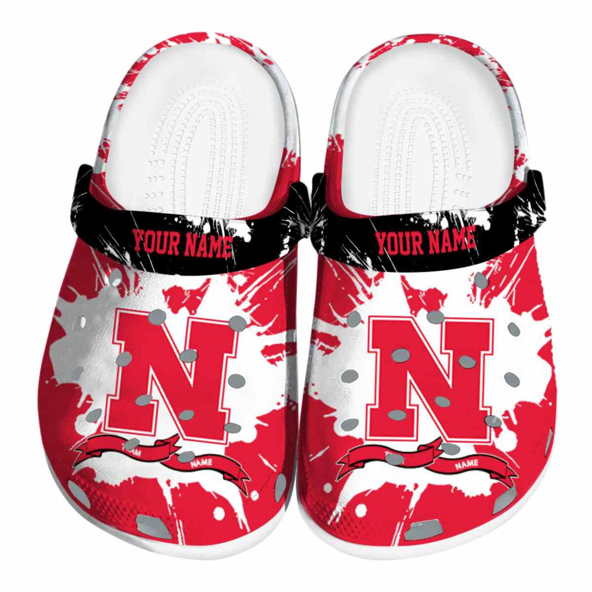 Nebraska Cornhuskers NCAA Sport Crocs Crocband Clogs Shoes Comfortable For Men Women and Kids