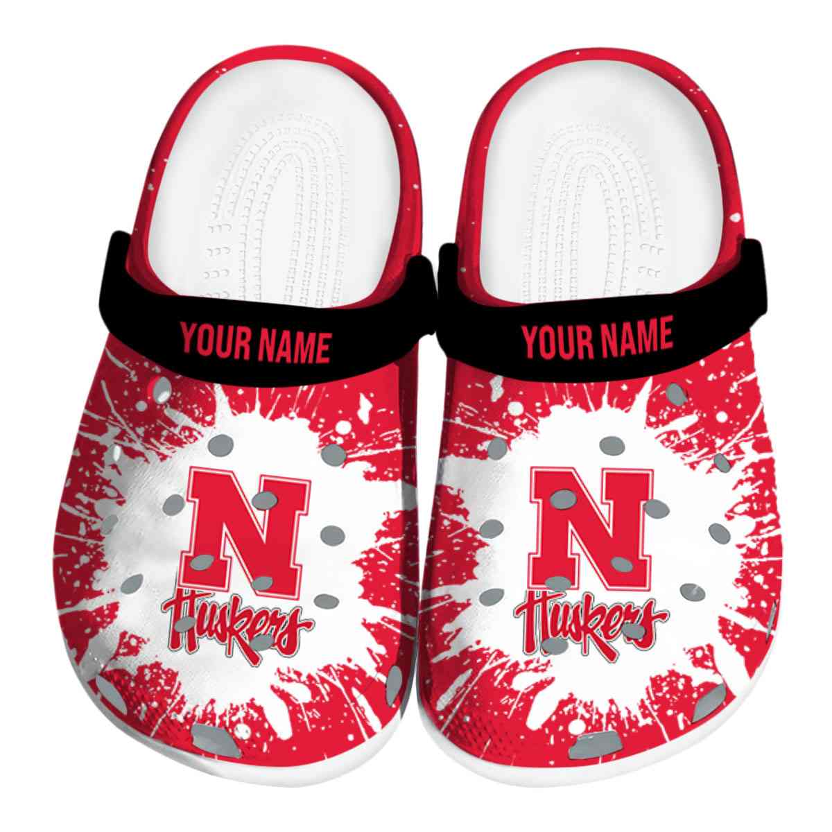 Nebraska Cornhuskers NCAA Sport Crocs Crocband Clogs Shoes Comfortable For Men Women and Kids