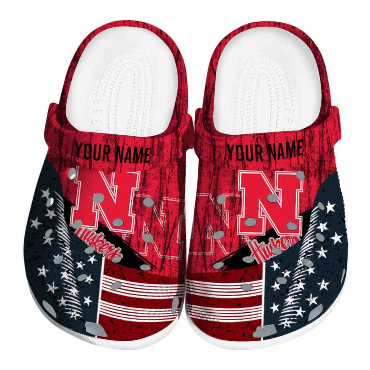 Nebraska Cornhuskers NCAA Sport Crocs Crocband Clogs Shoes Comfortable For Men Women and Kids