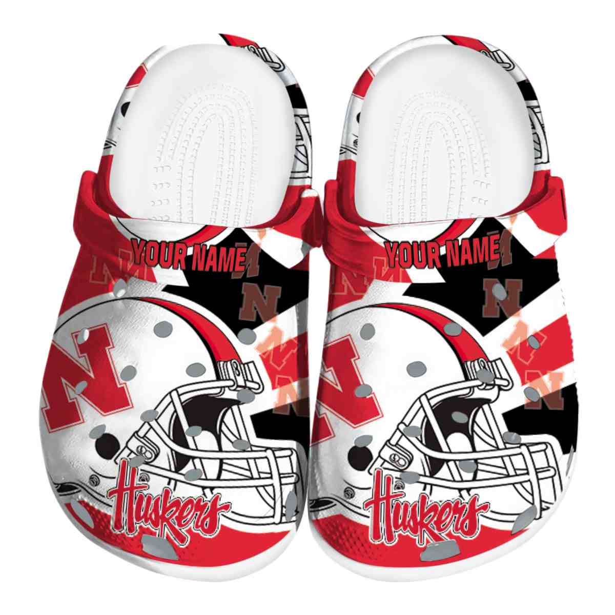 Nebraska Cornhuskers NCAA Sport Crocs Crocband Clogs Shoes Comfortable For Men Women and Kids