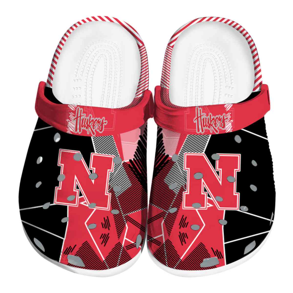 Nebraska Cornhuskers NCAA Sport Crocs Crocband Clogs Shoes Comfortable For Men Women and Kids