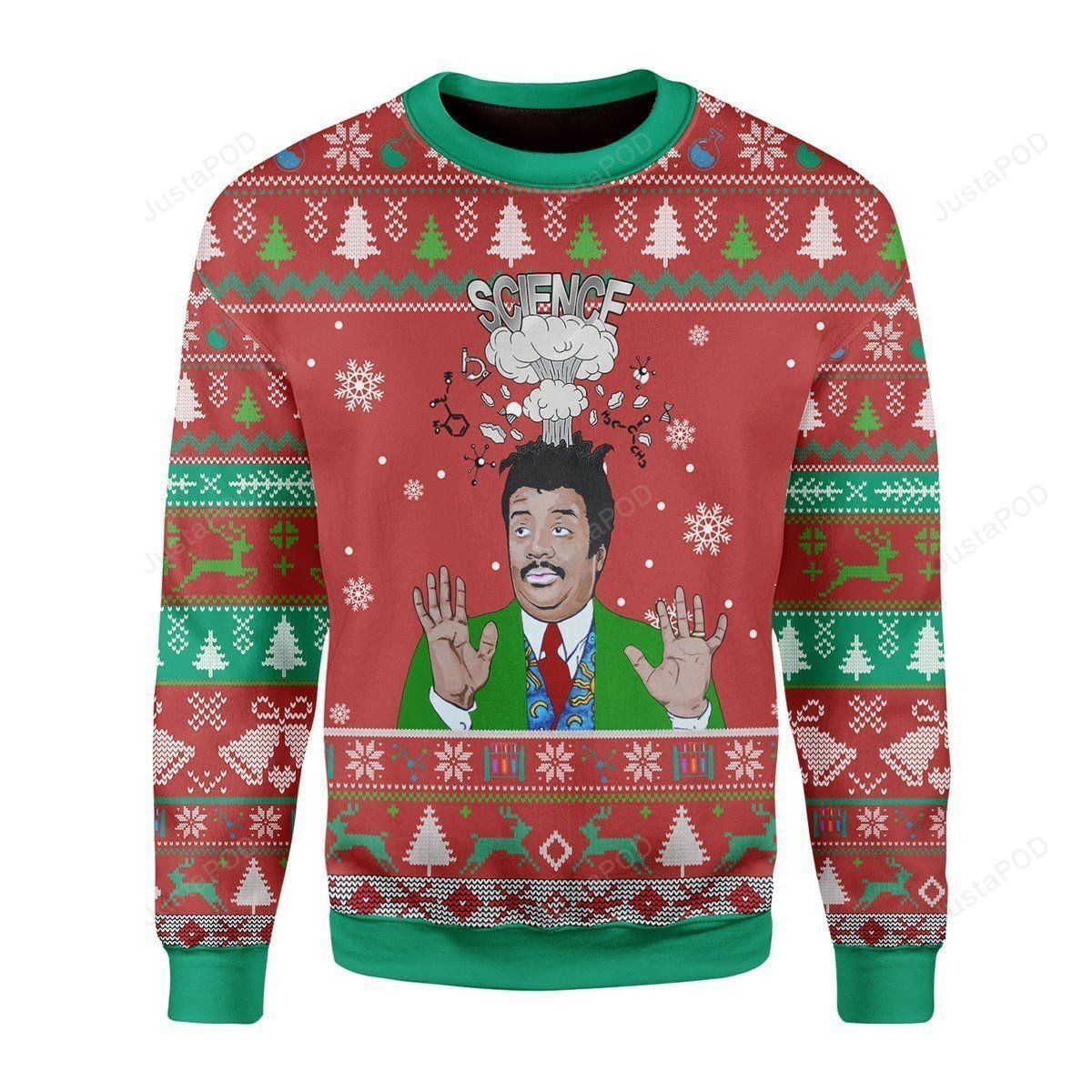 Neil Degrasse Tyson Science Big Bang Ugly Christmas Sweater Adult 3D Funny Matching for family - Image 2