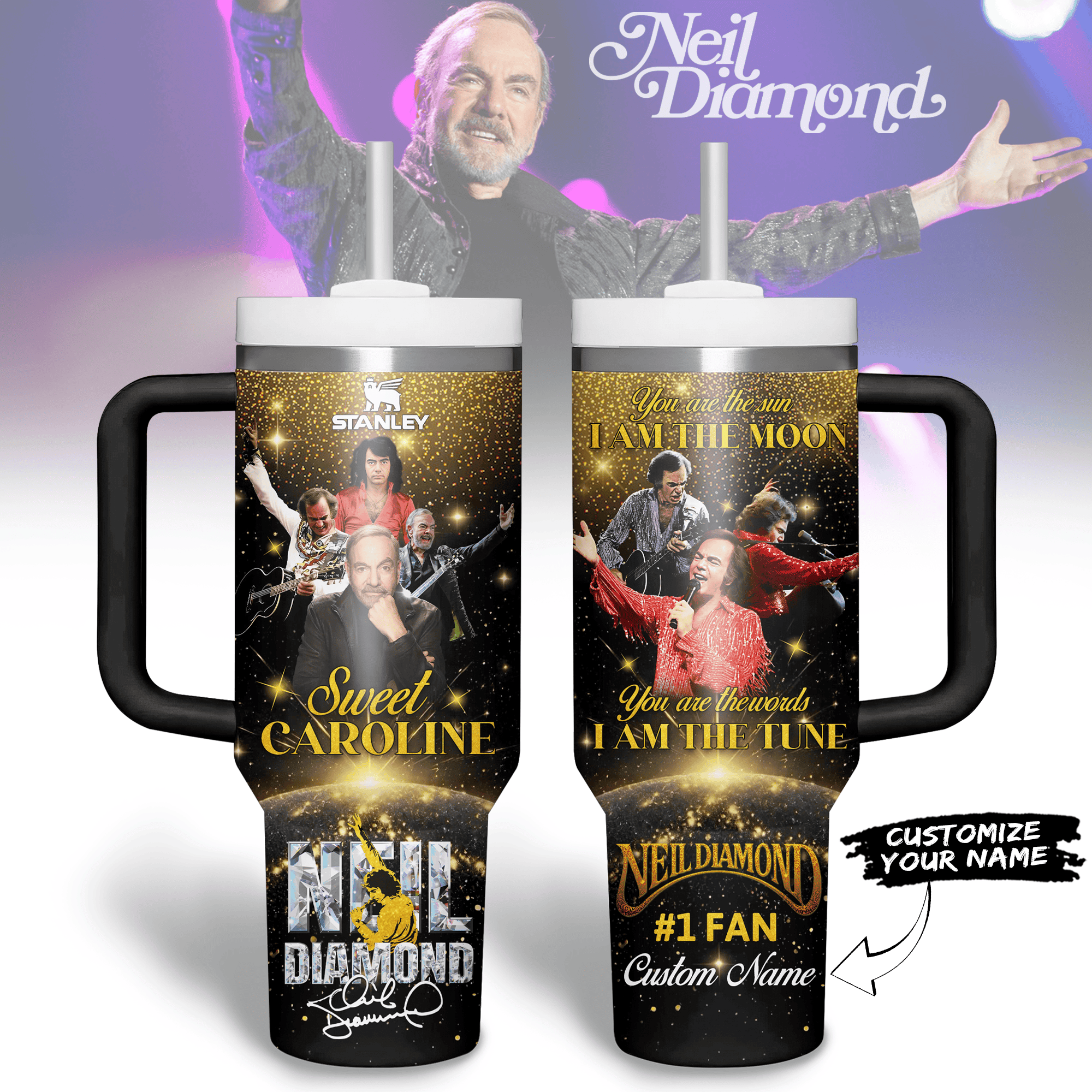 Neil Diamond Music Custom Stanley Cup 40 oz 30 oz Tumbler With HandleTVC2301215