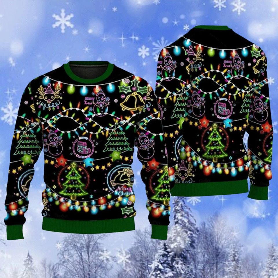 Neon Bright Ugly Christmas Sweater Gift