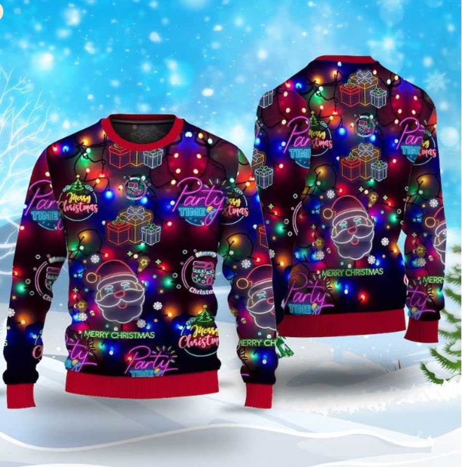 Neon Bright Ugly Christmas Sweater Gift for 2023