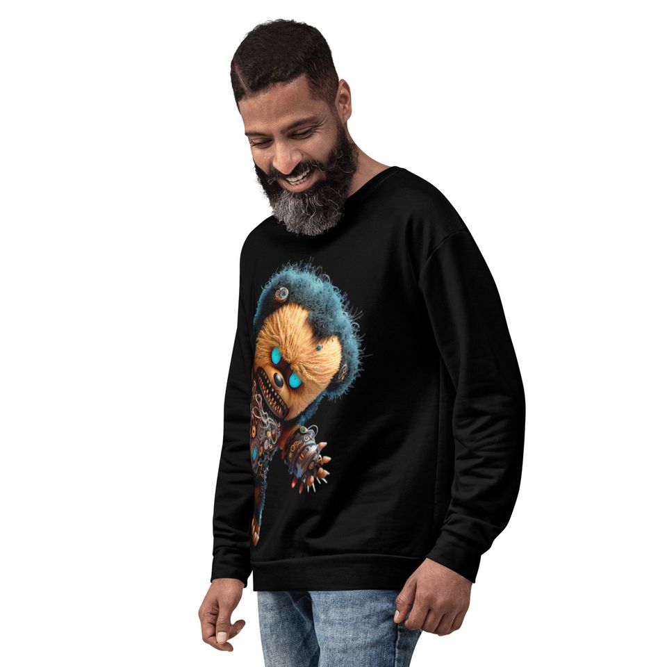 Neon Cyberpunk Zombie Teddy Bear Unisex Sweatshirt - Image 8