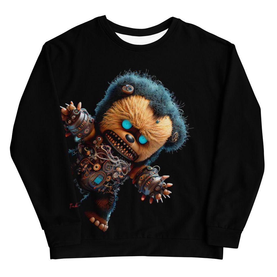 Neon Cyberpunk Zombie Teddy Bear Unisex Sweatshirt