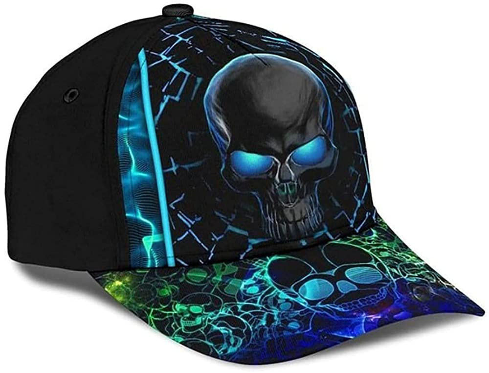 Neon Texture Skull Fanciful Beautiful Colors 3D Printed Unisex Hat Classic Cap Trucker Hats Custom Hats Gifts For Men & Women
