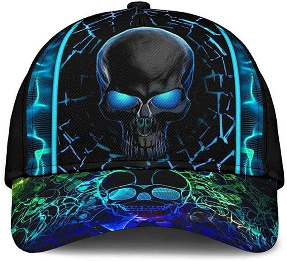 Neon Texture Skull Fanciful Beautiful Colors 3D Printed Unisex Hat Classic Cap Trucker Hats Custom Hats Gifts For Men & Women