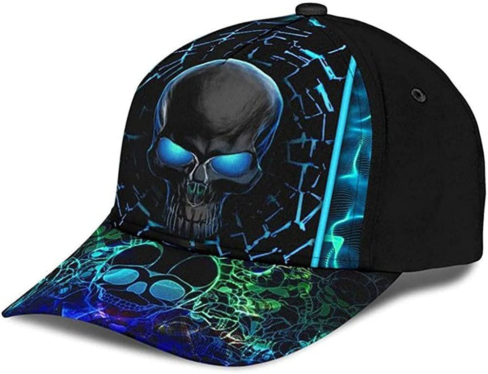 Neon Texture Skull Fanciful Beautiful Colors 3D Printed Unisex Hat Classic Cap Trucker Hats Custom Hats Gifts For Men & Women